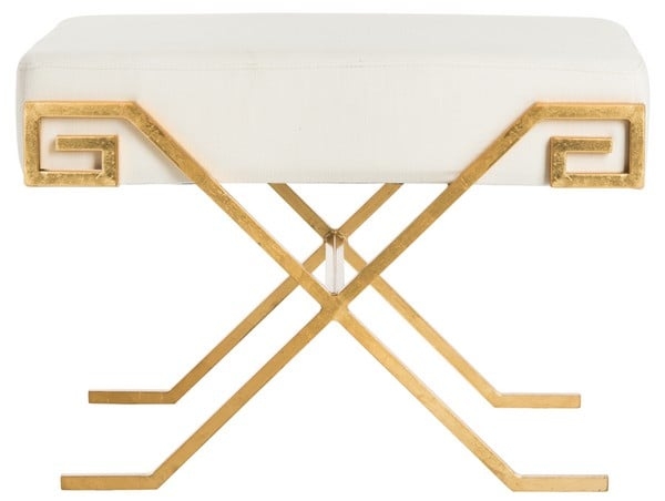 Luna Greek Key Bench - Light Beige - Safavieh - Image 0