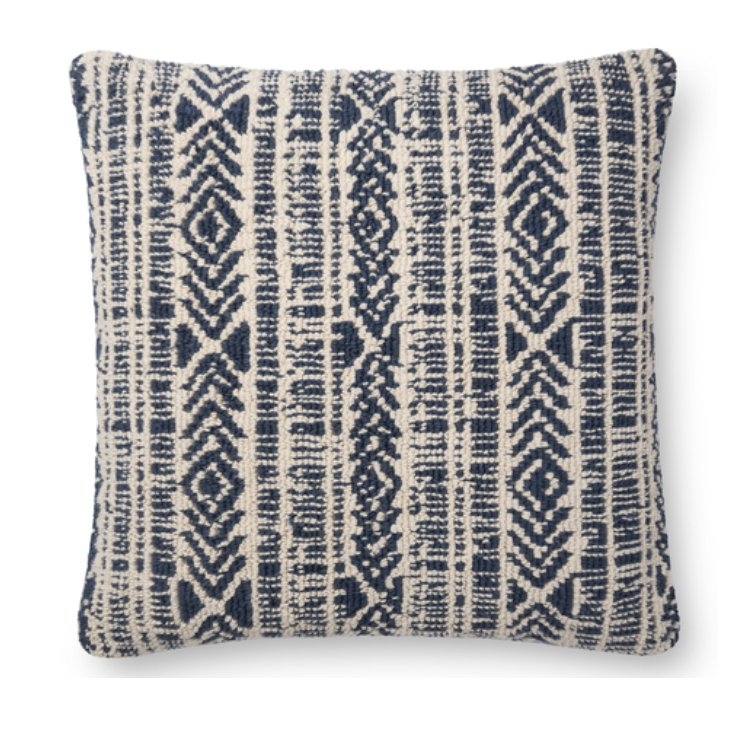 IONE PILLOW, NAVY AND IVORY - Image 0
