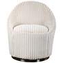 Uttermost Crue Fluted Ivory Chenille Swivel Chair - Style # 89G47 - Image 2