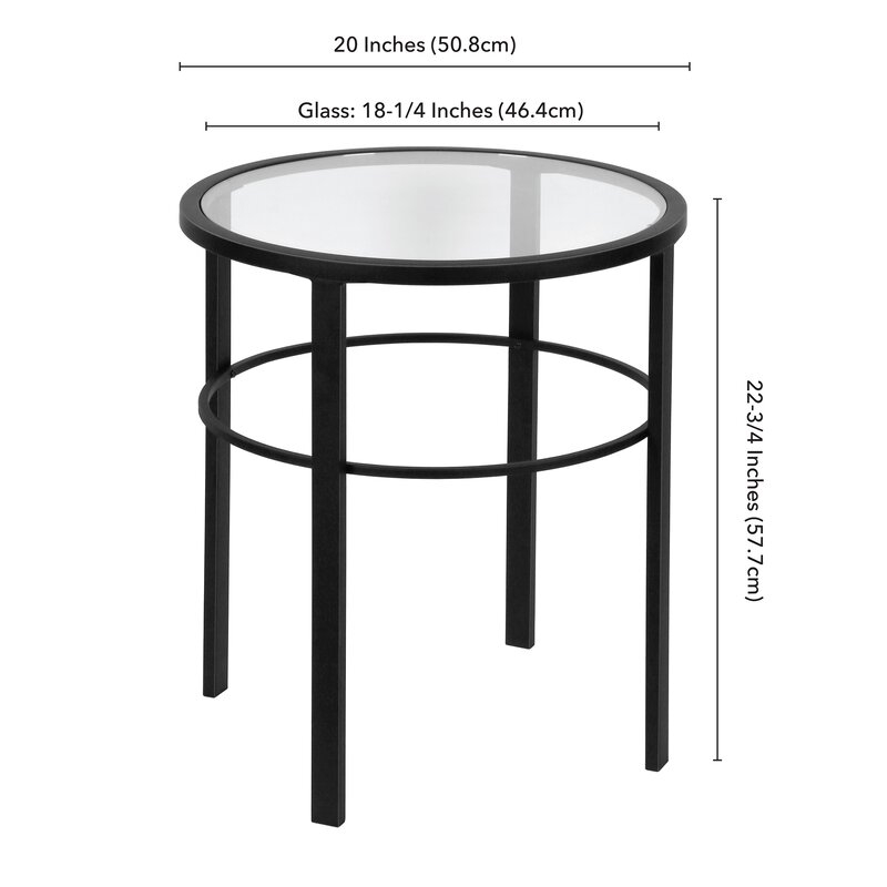 Eva Glass End Table, Black - Image 2