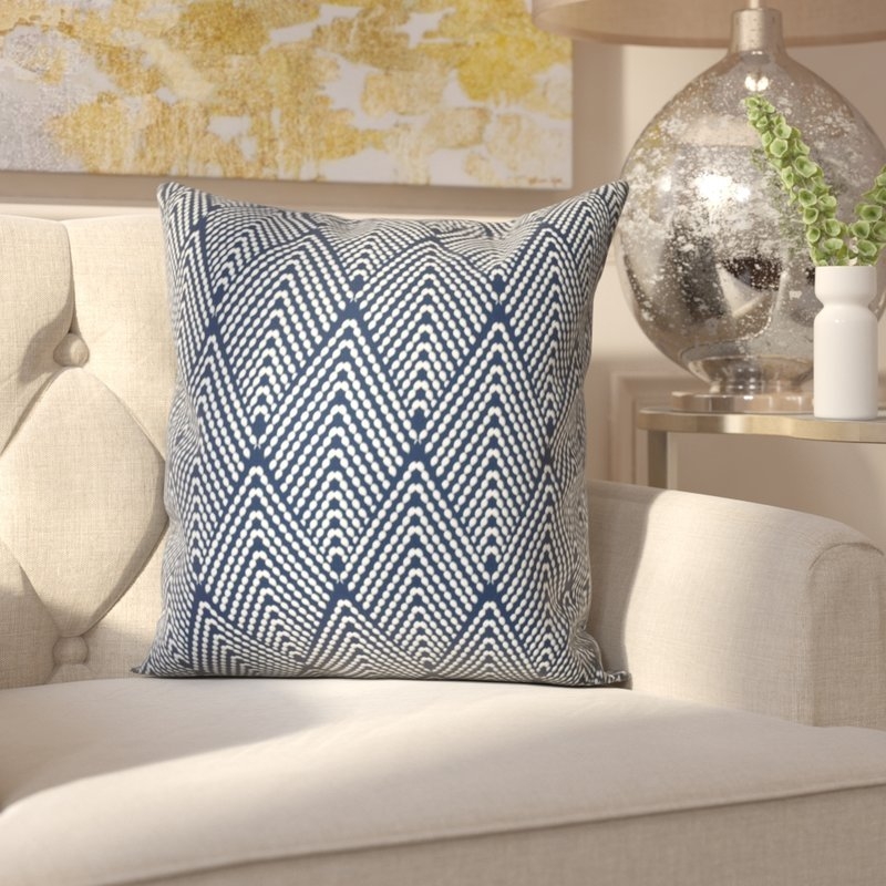 Michiel Outdoor Square Pillow / Navy Blue / 18"x18" - Image 1