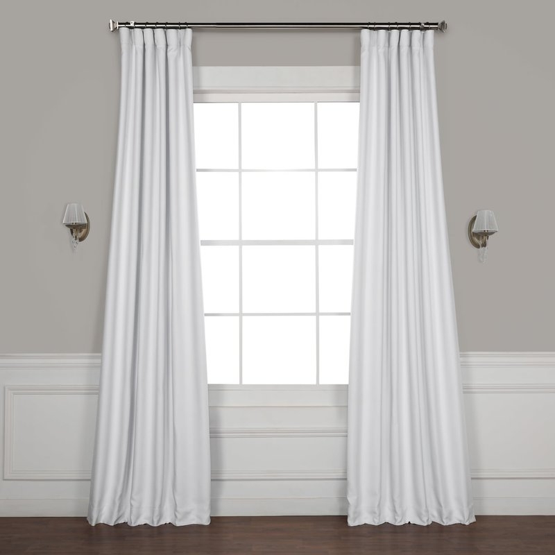 Freemansburg Solid Blackout Thermal Rod Pocket Single Curtain Panel - Swiss Coffee/White - 108" L - Image 0