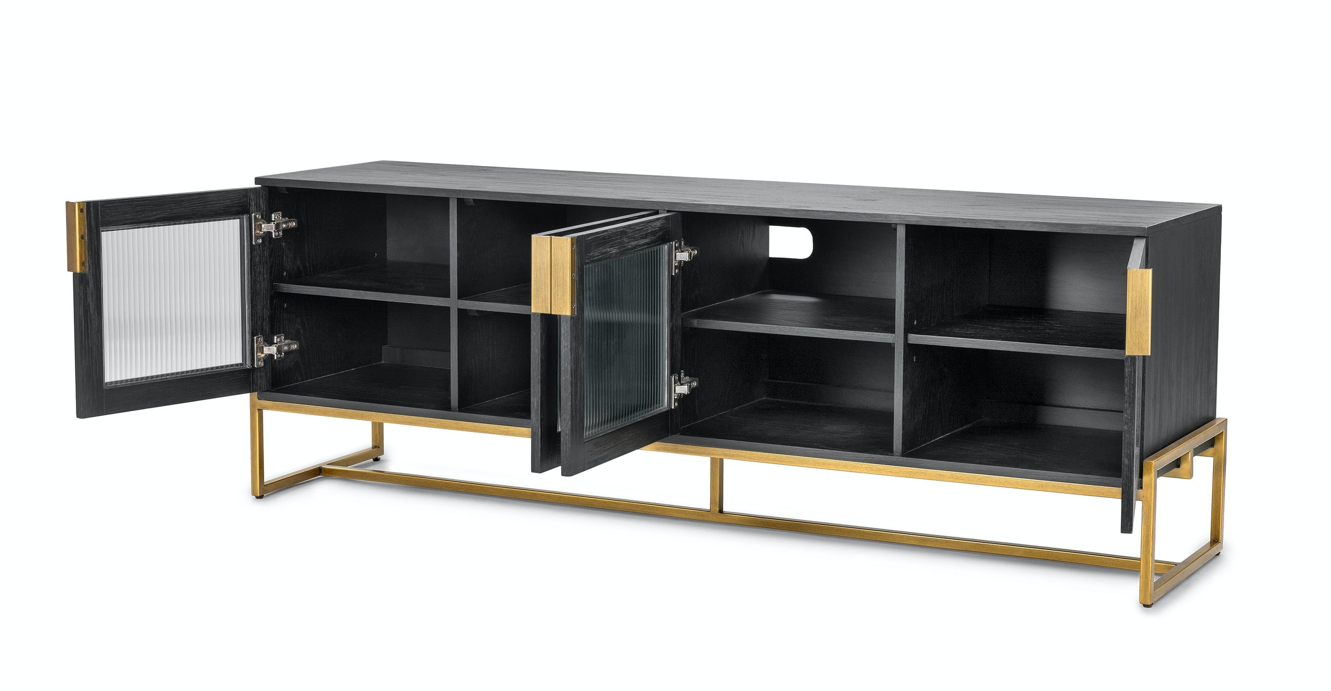 Oscuro Cabinet, Black & Brass - Image 4