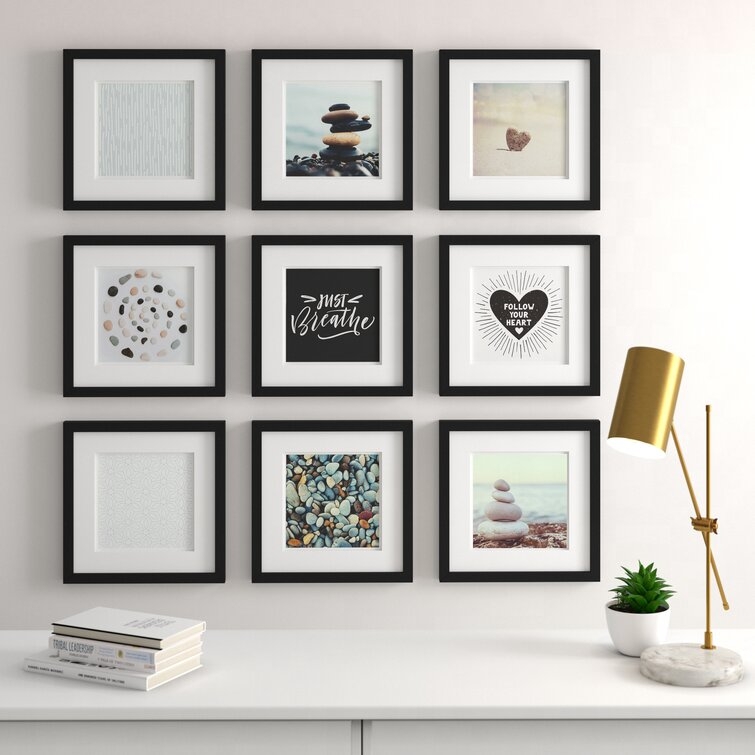 9 Piece Wood Betton Picture Frame Set 13x13 - Image 1