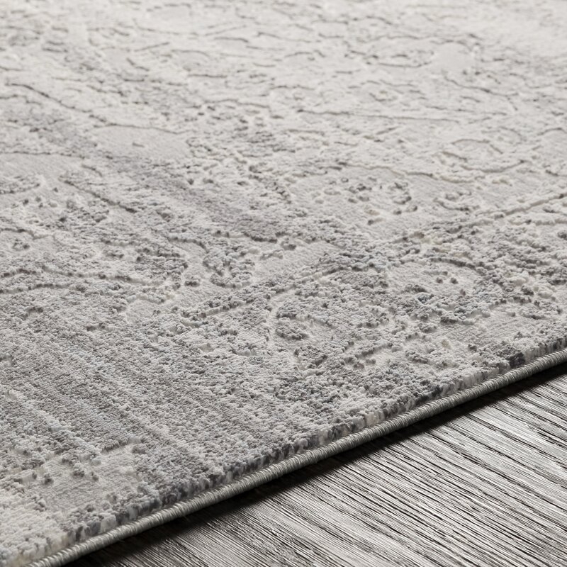 Heger Distressed Silver Gray/White Area Rug - Image 5