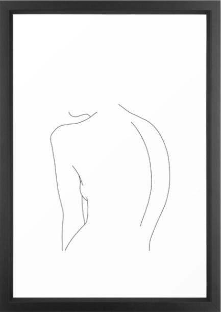 Minimal Line Drawing Of Woman's Folded Arms - Anna Framed Art Print - 15x21 - vector black - Image 0