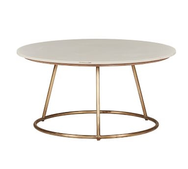 Blair 35.5" Round Marble Coffee Table - Image 1