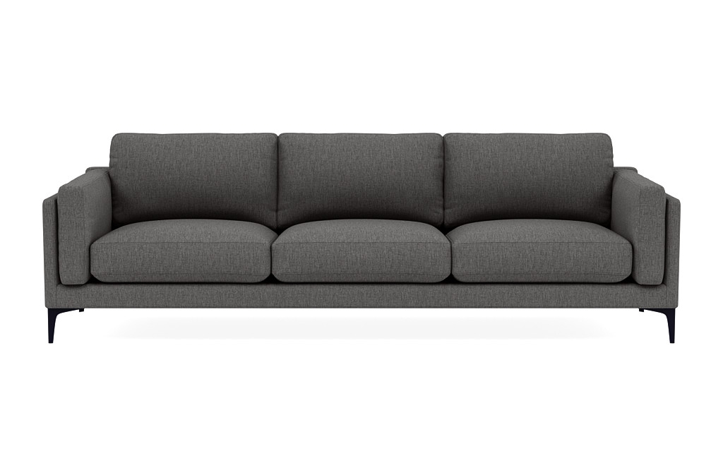 GABY 3-Seat Sofa - 104" - Mushroom Crossweave, Matte Black Sloan L Leg - Image 0