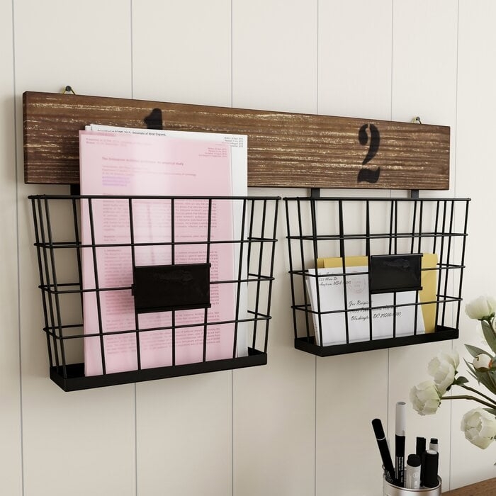 Moncrief Hanging Double Wall Storage with Wall Baskets - Image 1
