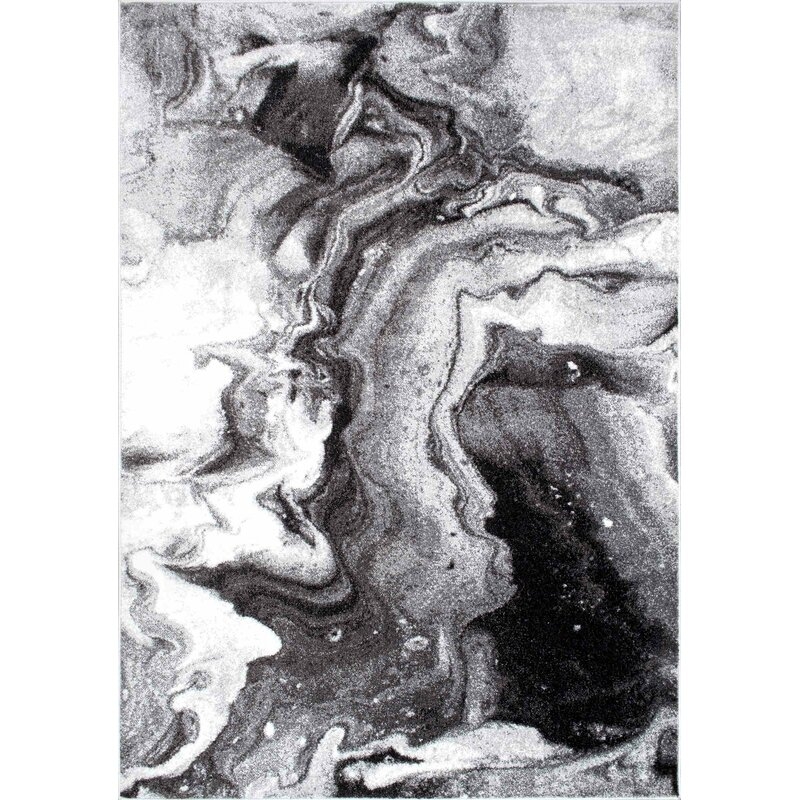 Leeton Abstract Gray Area Rug - Image 0