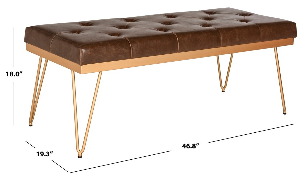 Marcella Bench - Brown/Gold - Arlo Home - Image 2