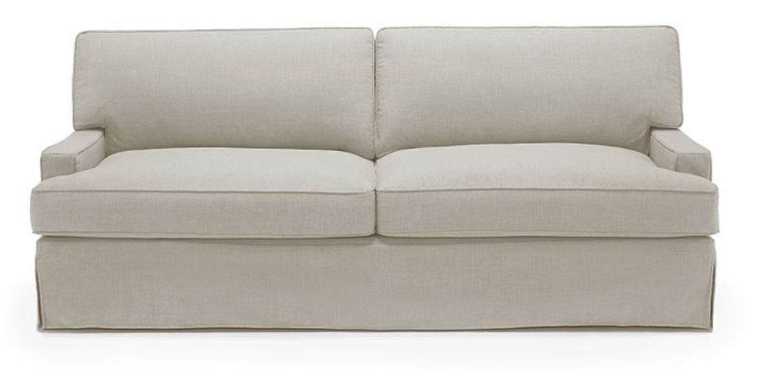 Gray Presley Mid Century Modern Slipcover Sofa - Synergy Oatmeal - Mocha - Image 0