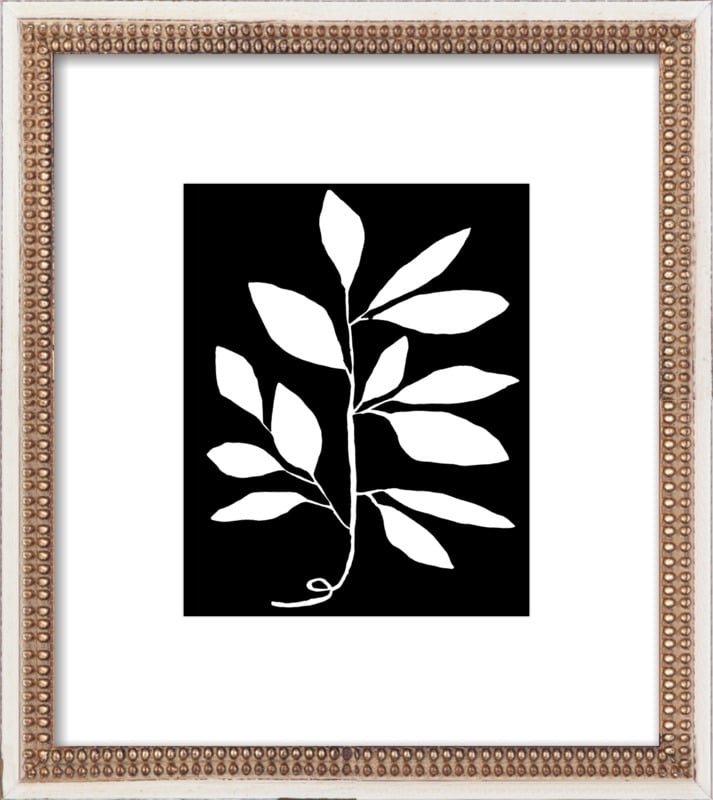 Branch Framed Artwork - 16" x 18" - Distressed Cream Double Bead Wood Frame - With Matte - Image 0