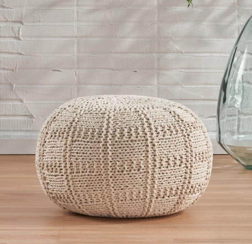 Guion 20'' Wide Round Pouf Ottoman - Image 0