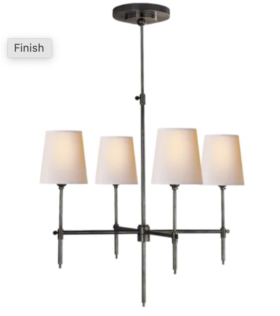 Visual Comfort Thomas O'Brien 4 - Light Shaded Classic / Traditional Chandelier Finish: Hand-Rubbed Antique Brass, Size: 28" H x 26" W x 26" D - Image 0