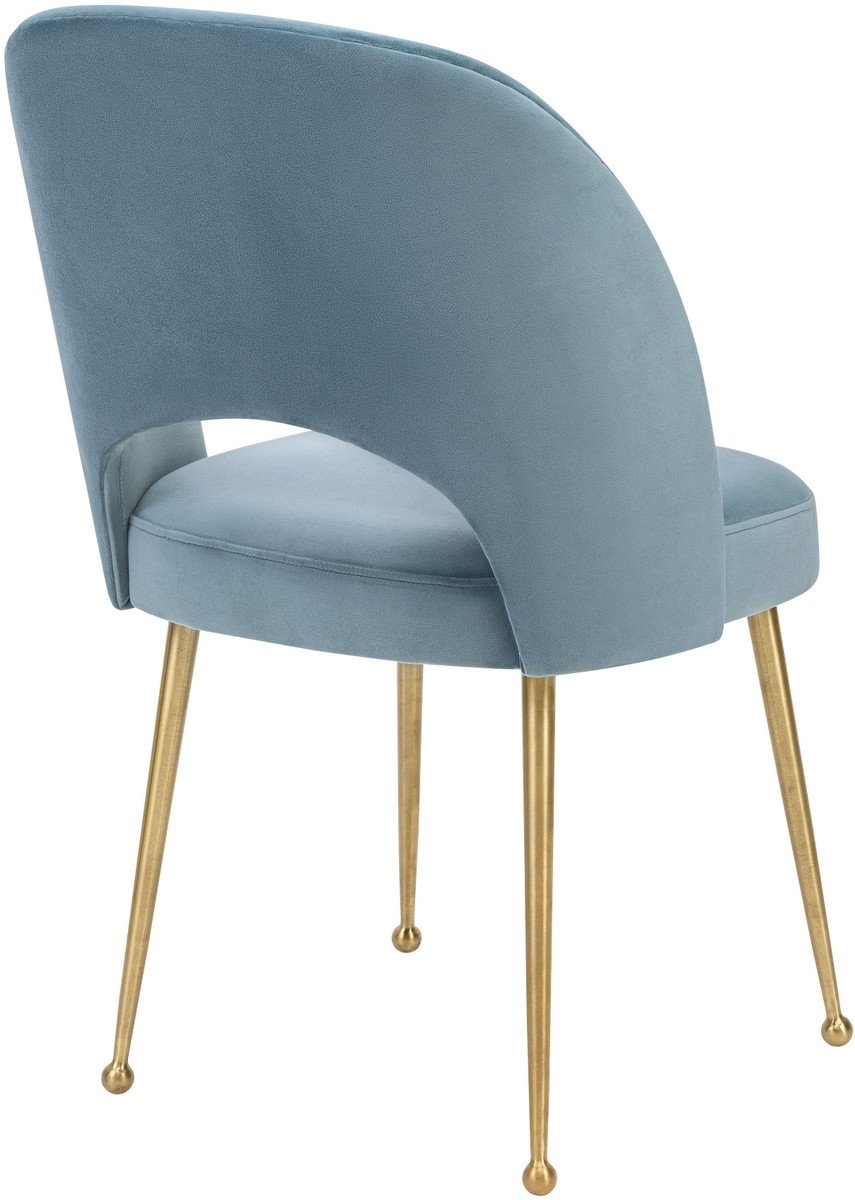 Swell Sea Blue Velvet Chair - Image 2