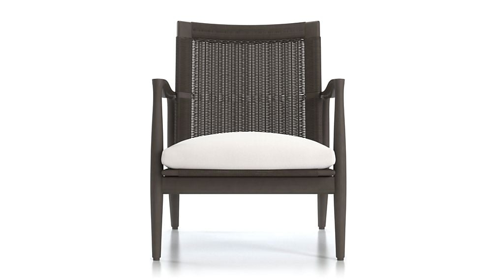 Sebago Midcentury Rattan Chair with Fabric Cushion - Image 0