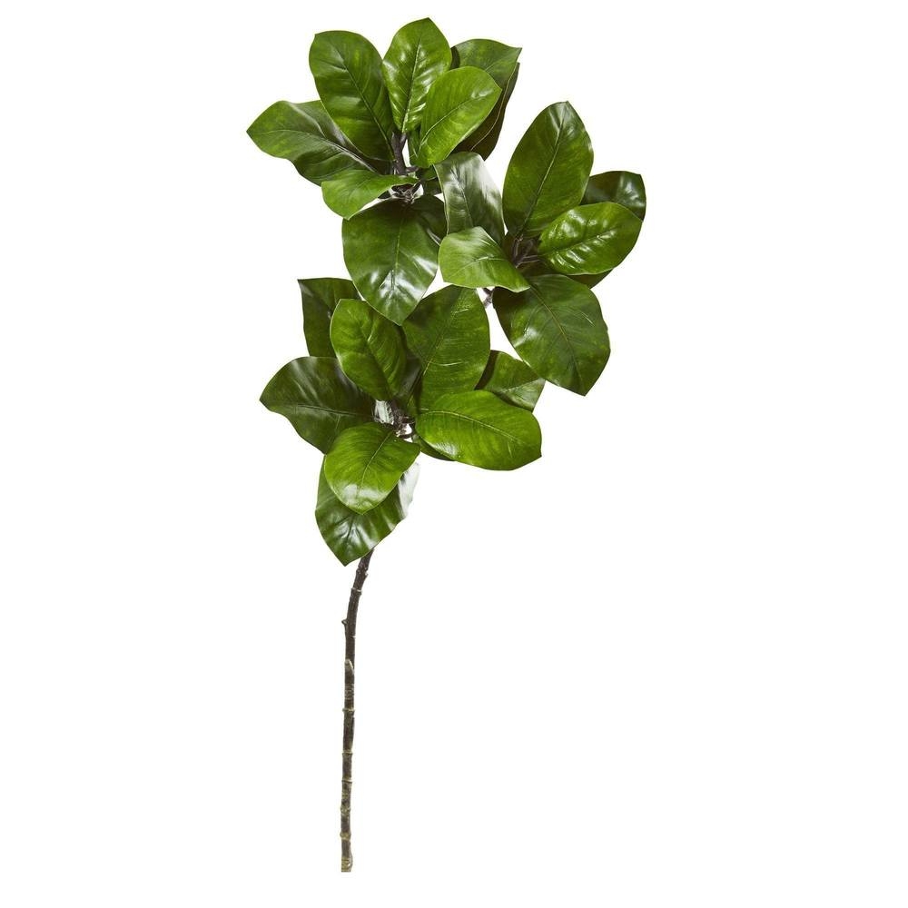 Faux Magnolia Leaf Spray Plant, 35", Set of 3 - Image 0