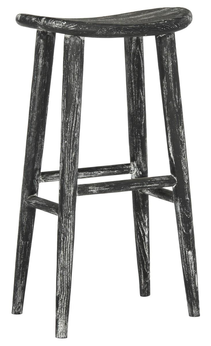 Colton Wood Bar Stool - Black/White - Arlo Home - Image 1