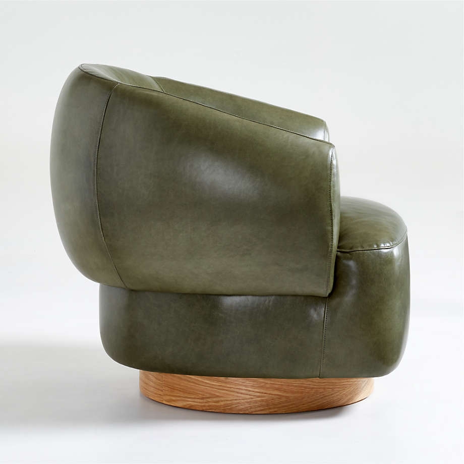 Merrick Leather Swivel Chair - Mont Blanc, Caramel - Image 1