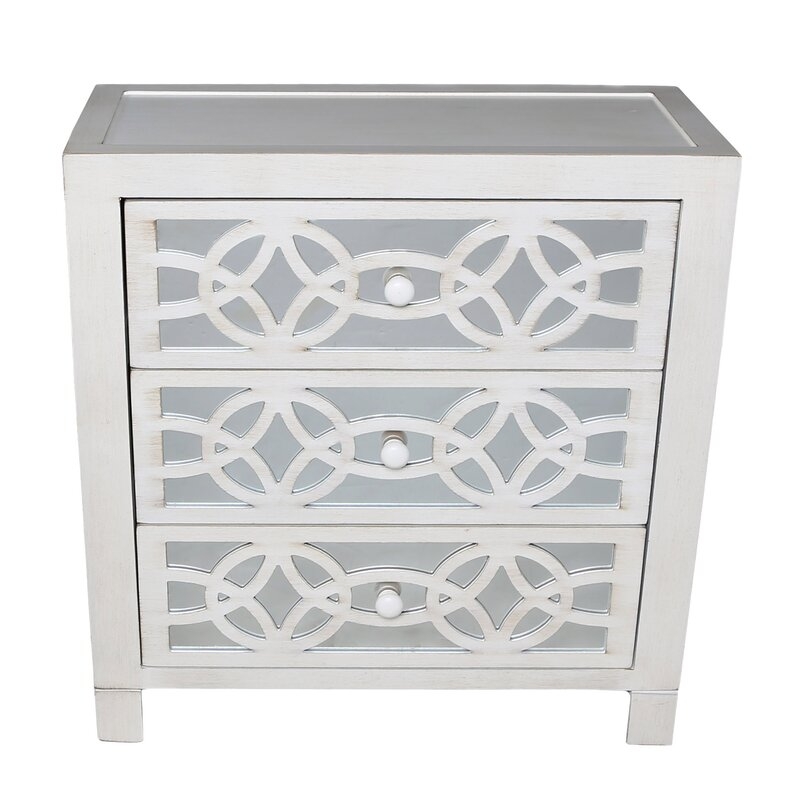 Silver Elkton 3 Drawer Accent Chest - Image 0