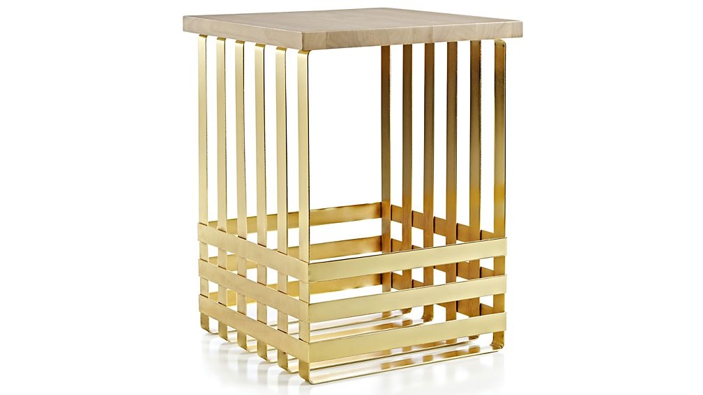 Geometric Gold Side Table - Image 0