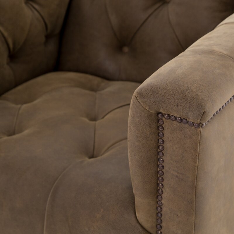 Union Rustic Ila Swivel 20.5" Armchair Upholstery Color: Umber Gray - Image 3