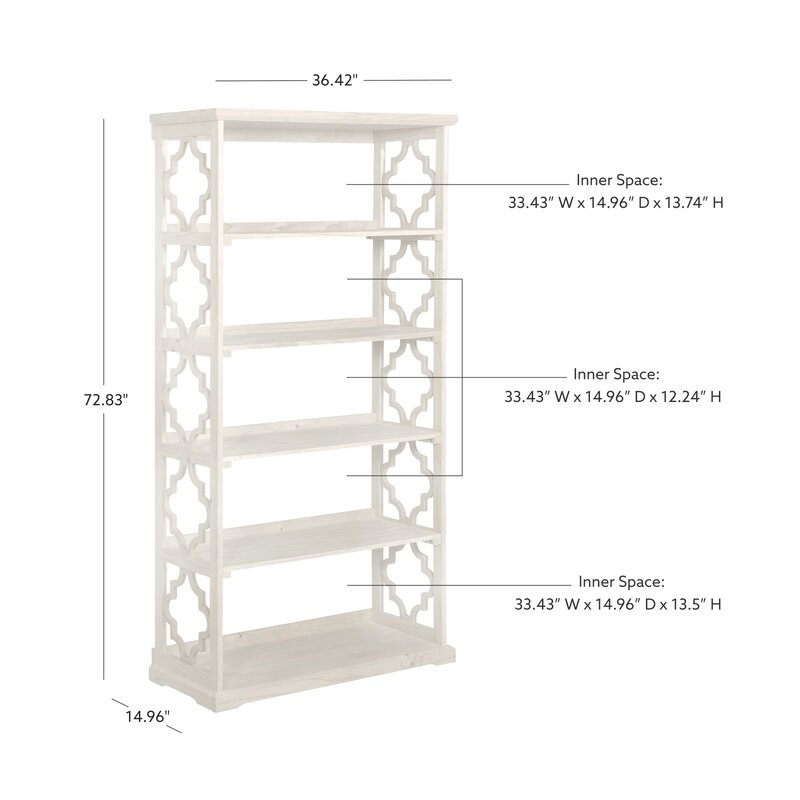Kean Solid Wood Etagere Bookcase / White - Image 1