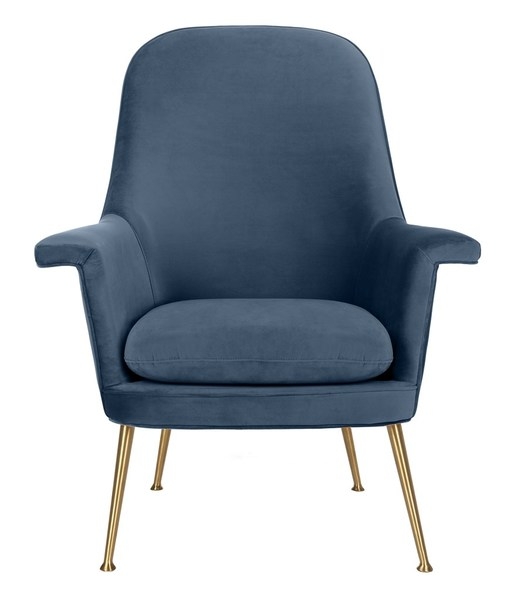 Aimee Velvet Arm Chair - Navy - Arlo Home - Image 0