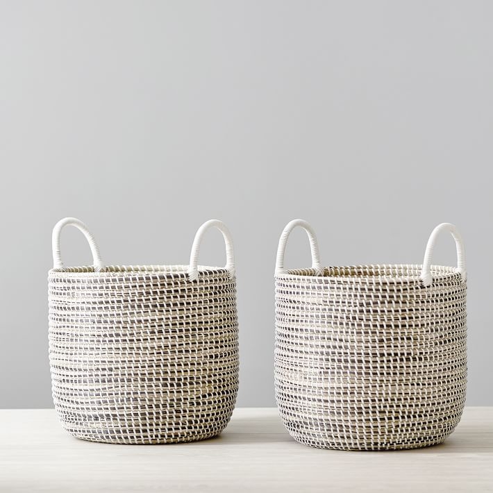 Woven Seagrass Storage Baskets, Medium, Set of 2, Natural - Image 1