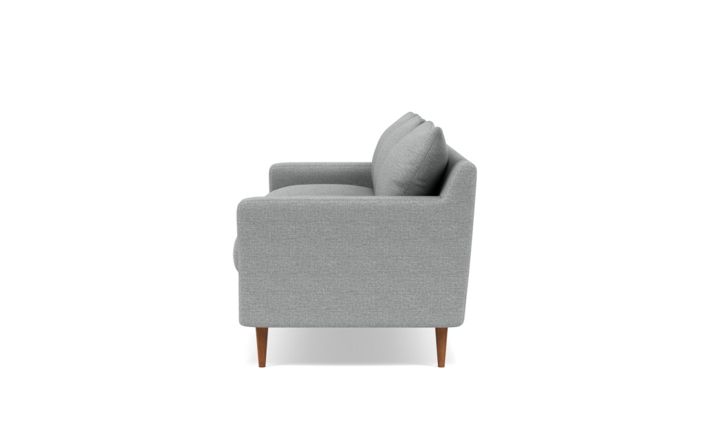 Custom Sloan 3-Seat Sofa in Performance Pebble Knit Dove (Kid & Pet Friendly) with Oiled Walnut Tapered Round Wood Legs - 95" - Image 4