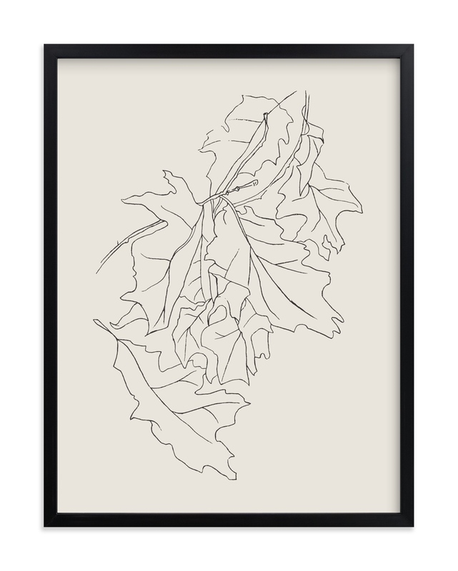 Oak Leaf Study, 18x24 - Black Wood Frame - Image 0