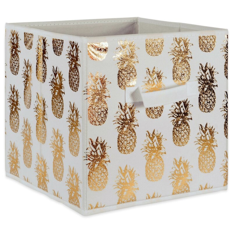 Pineapple Nonwoven 2 Piece Fabric Cube Set - Image 1