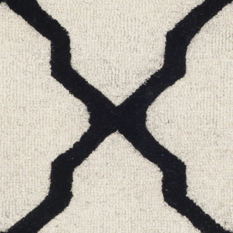 Whitchurch Handmade Tufted Wool Ivory/Black Area Rug - Image 2