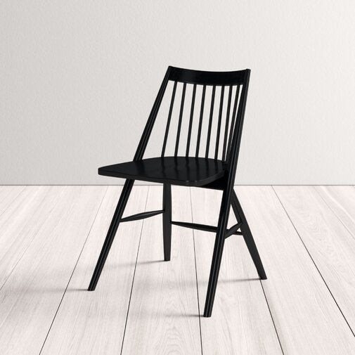 Cody Solid Wood Side Chair (set of 2) - Black - Image 1