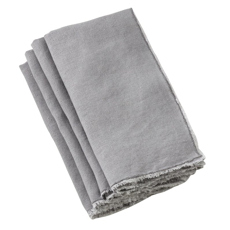 Fye 20 Linen Napkin (Set of 4) - Gray - Image 0