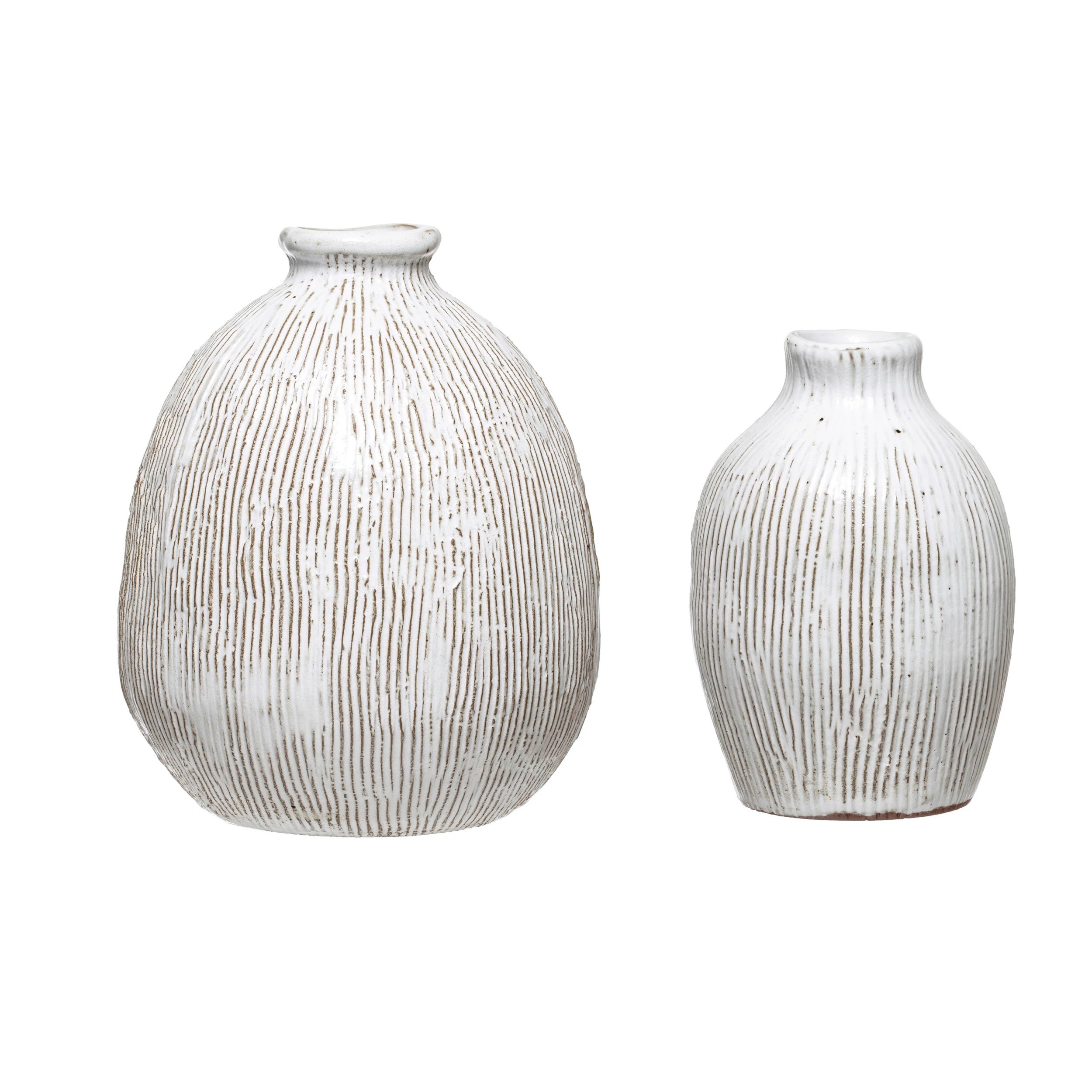 Terra cotta Vase, White - Image 3