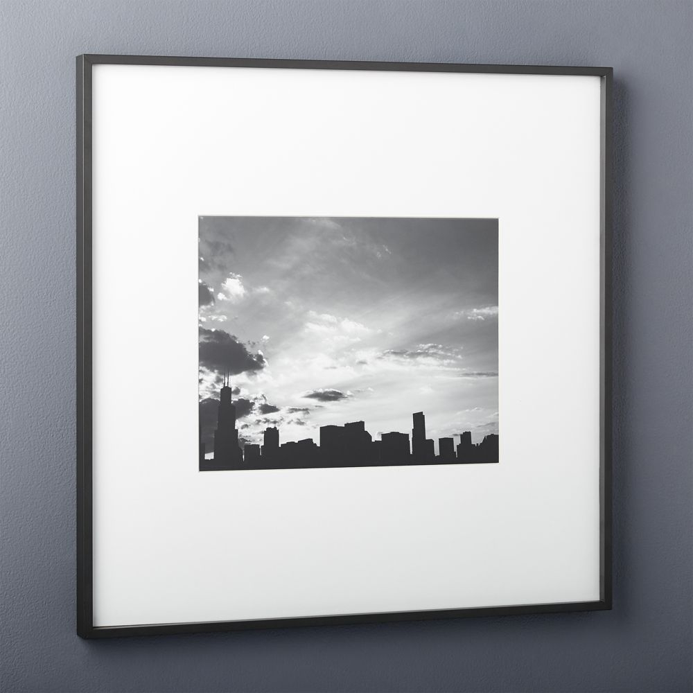 Gallery Soft Black Picture Frame with White Mat 11" x 14" - Image 0