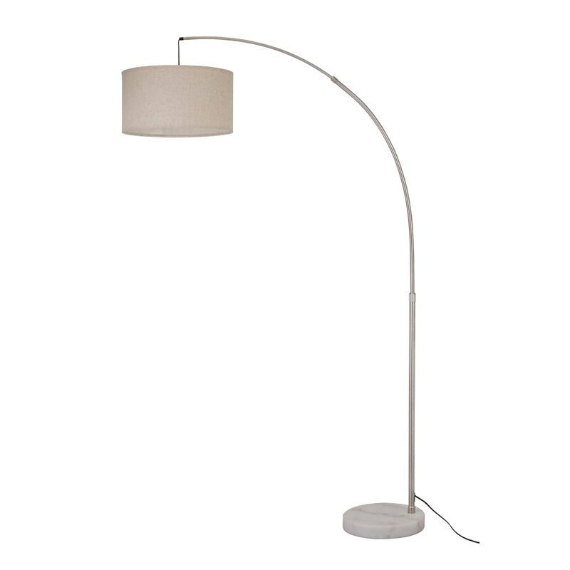 81" Arched Floor Lamp/ beige, white - Image 0