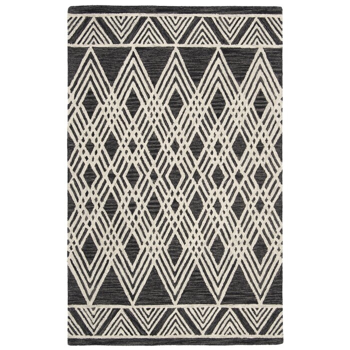 Vedika Hand-Tufted Wool Ivory/Charcoal Area Rug - Image 0