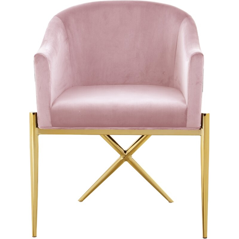 Cesar Velvet Upholstered Arm Chair - Image 1