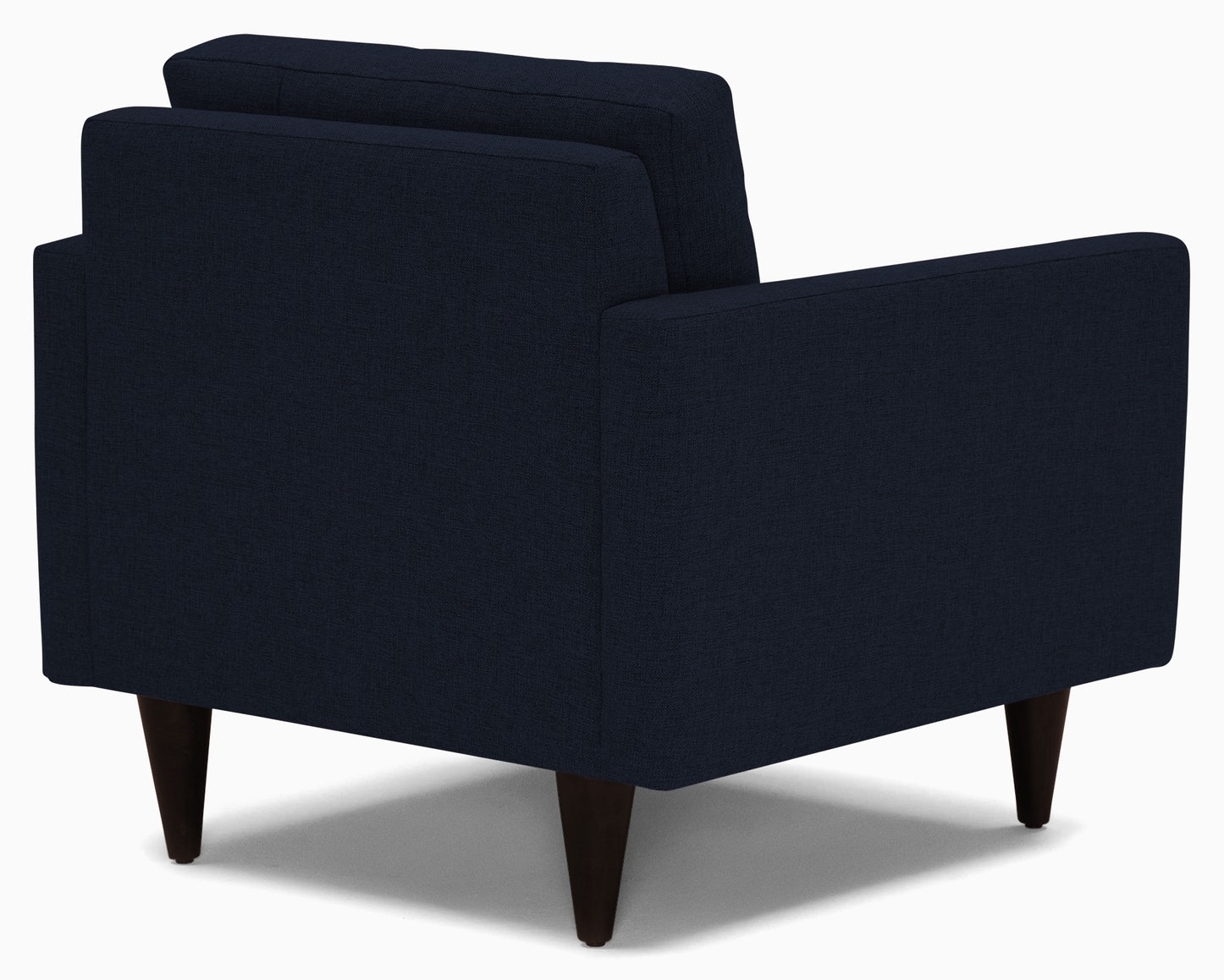 Blue Eliot Mid Century Modern Apartment Chair - Sunbrella Premier Indigo - Coffee Bean - Image 2