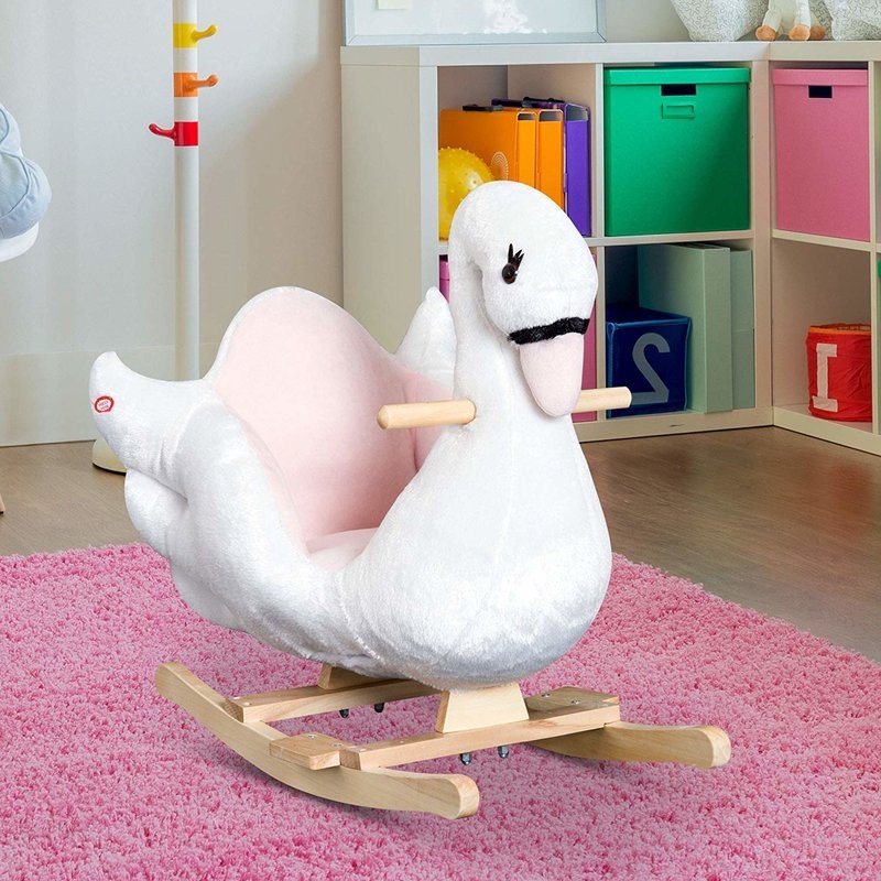 Kids Plush Toy Swan Style Rocker - Image 1