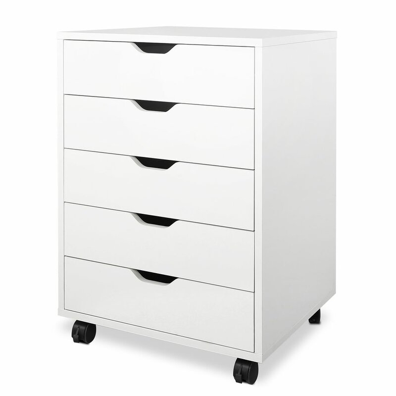 Graziani Wood 5-Drawer Mobile Vertical Filing Cabinet - Image 1
