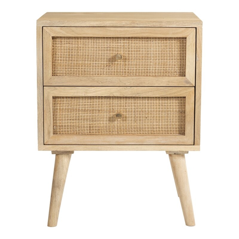 Bevill 2-Drawer Solid Wood Nightstand, Natural - Image 0