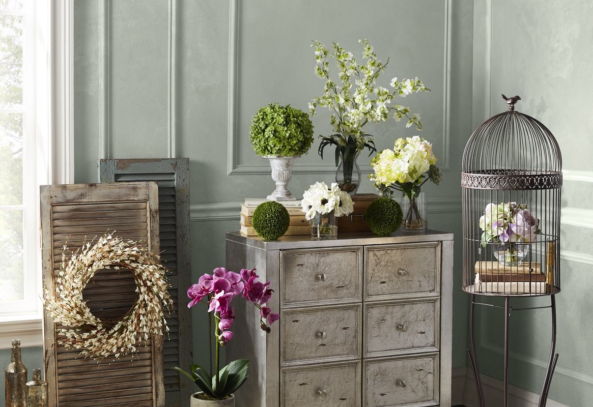 Artificial Desktop Eucalyptus Ball Topiary in Pot - Image 4