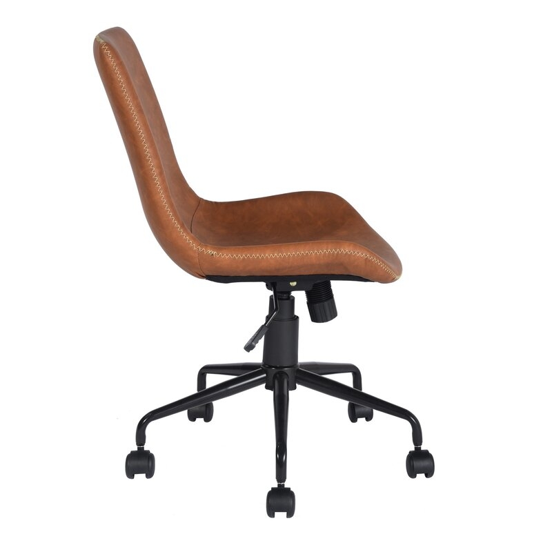 Erika Vintage Upholstered Faux Leather Task Chair - Image 1