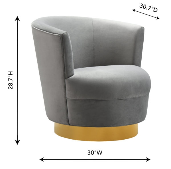 Noah Grey Swivel Chair - Image 2