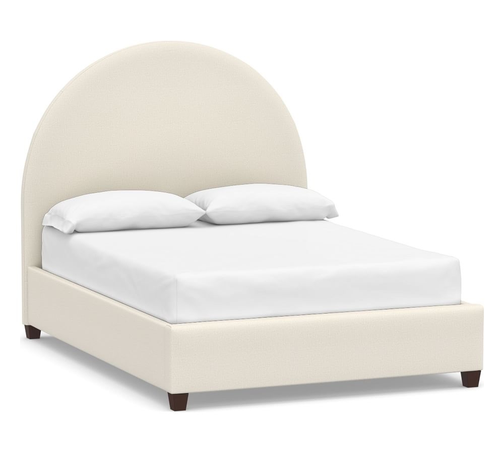Emily Arched Upholstered Bed, Queen, Performance Heathered Tweed Ivory - Image 0