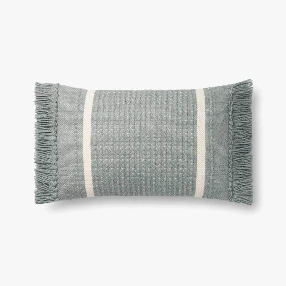 Magnolia Home Fring Lumbar Pillow, Sea Green, 21" x 13" - Image 0